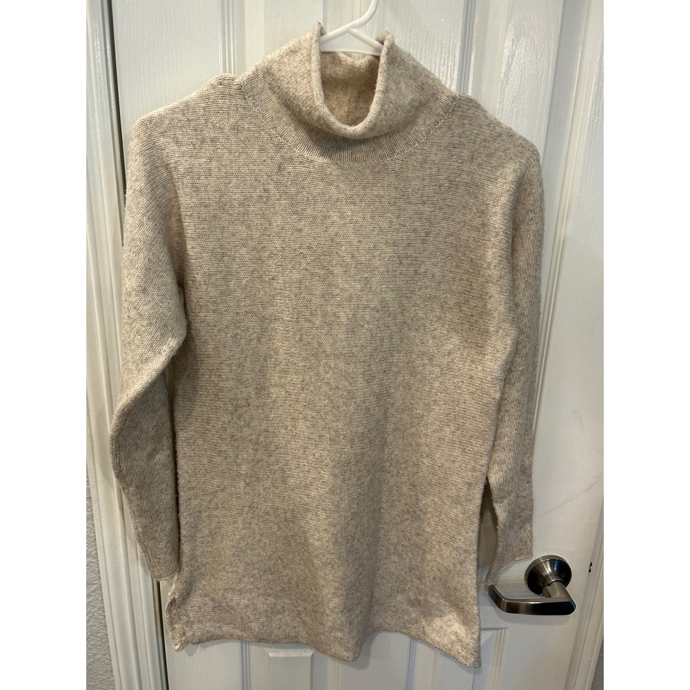 Banana Republic Turtleneck Sweater Oatmeal Beige Cotton‎ Blend Knit Pullover
